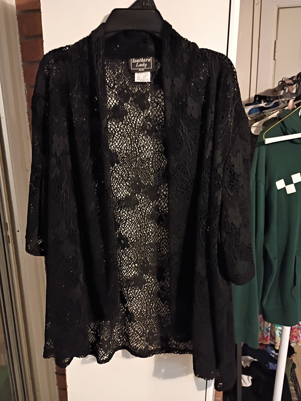 Southern Lady Black Lace Kimono Cardigan